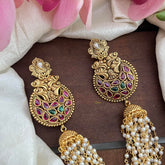 Red Green Bridal Jada Billai with Pearl Maatil-Bun Billai-G13064